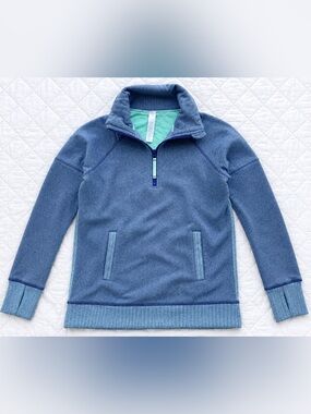 Ivivva Blue Half-Zip with Mint Plush Lining